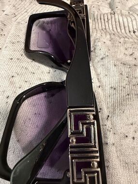 Black Sunglasses with Purple Gradient Lenses